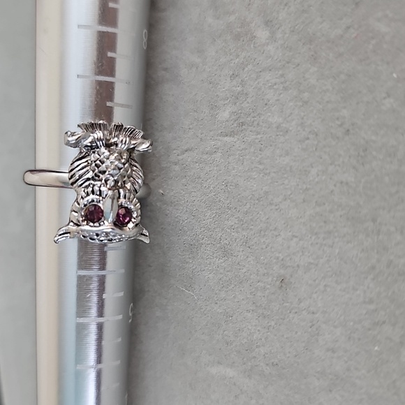 Vintage Signed Sarah Coventry Owl Rhinestone Ring - Picture 9 of 11